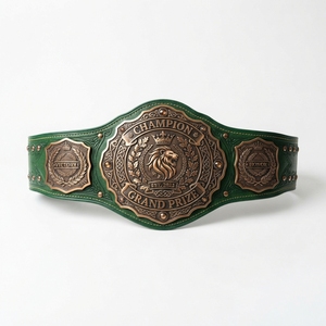 Wholesale Custom Championship <b>Belts</b> Sports Award Trophy <b>Belt</b> Personalized Metal Plate Leather Strap Tournament Factory Supply - Product Image 1