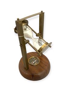 Luxury Handmade Rotating Brass 2 Minute Hourglass Swing <b>Timer</b> with Compass Gift by Tajdaar Handicrafts - Product Image 2