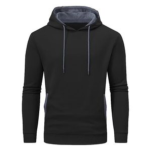 <b>Men's</b> Hooded <b>Sweatshirt</b> Solid Color <b>Red</b> Regular Fit Knitted Breathable Pocket Design Casual Winter 100% Cotton Eco-Friendly - Product Image 3