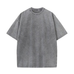 T-shirt personnalisé pour homme 100% coton délavé à l'acide, coupe épaules tombantes, grammage lourd 220 GSM, effet délavé à la pierre - Product Image 5