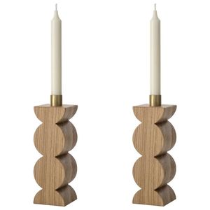 New Arrival Solid Oak Wooden <b>Candle</b> Holder Set Modern Luxury Tabletop Home Decoration Decor Accent FOR SALE - Product Image 1