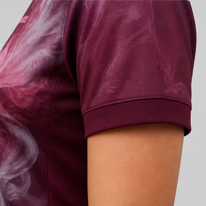 Camisa Polo Personalizada para Mujer con Cuello Mandarín, Color Rosa Borgoña Ahumado, de Secado Rápido, Transpirable, Manga Corta, Uniforme WPS-0836 - Product Image 5