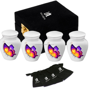 โกศงานศพของมนุษย์,โกศโกศงานศพของมนุษย์ดีไซน์ผีเสื้อบินสีขาวมันวาว - Product Image 2