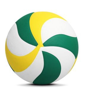 Ballon de volley-ball taille 5 vert jaune blanc tourbillon, prix usine, doux au toucher, pour entraînement, extérieur, intérieur, plage, match, qualité supérieure, emballage inclus - Product Image 3