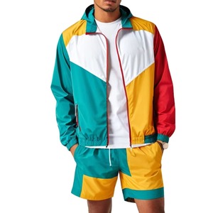 Conjunto de Chándal Cortavientos Personalizado OEM de Alta Calidad al por Mayor, Conjunto de Dos Piezas con Cremallera, Pantalones Cortos y Chaqueta Cortavientos - Product Image 1