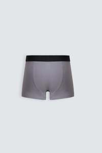 Calzoncillos bóxer de corte medio para hombre, color gris sólido, sin costuras, de punto, de algodón y spandex. - Product Image 2