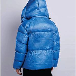 <b>Men's</b> Blue Puffer Jacket With Orange Zipper Stand Collar Windproof Casual Autumn Wear Polyester Filling Regular Fit - Product Image 5