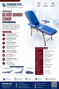 Silla portátil de donación de sangre, silla plegable de acero para donantes de sangre, para campamentos de donación de sangre, sillón plegable portátil para donantes de sangre. - Product Image 2