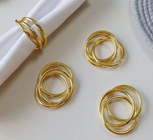 Anillos de Servilleta de Alambre Metálico Ligeros de Diseño Único, Clásicos y Elegantes, Accesorios Unisex para Mesa de Comedor, Disponibles para la Venta - Product Image 2