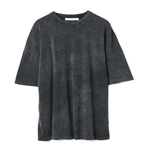 High Quality Acid <b>Washed</b> Plain Dyed Women's Vintage T-Shirts Drop Shoulder Short Sleeve Casual Streetwear 100% Cotton Summer - Product Image 1