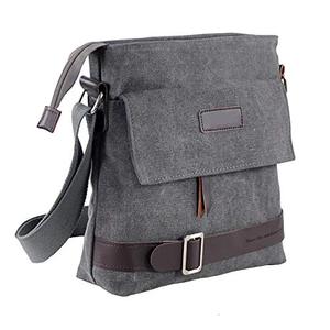 Bolsos Elegantes para Hombre, Bolsos de Mensajero de Lona de Gran Tamaño con Patrón Sólido y Logotipo, Creación Navrit - Product Image 2