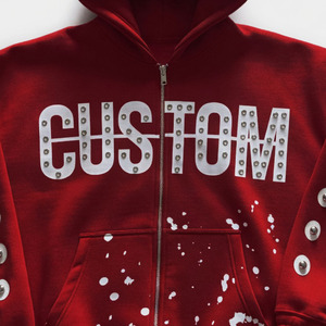 Glory Custom Oversized Screen Printed Zip Up Hoodie Cotton Fleece French Terry Boxy Fit Design For Unisex Comfort Wear - Product Image 3