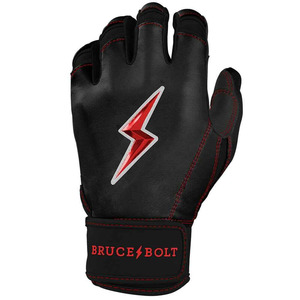 Bear Series Black Leather Short Cuff Adult <b>Baseball</b> Batting Glove Premium Grip <b>Baseball</b> Softball Hook Loop Closure Wrist Support - Product Image 4