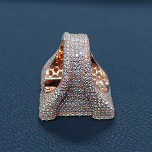 Anillo Hip Hop de Plata 925 con Diamantes Moissanite, Corte Redondo y Baguette, Chapado en Oro Clásico, Joyería Unisex - Product Image 3