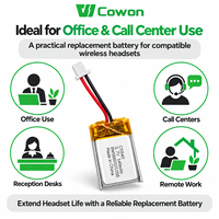 Cowon 3.7V 140mAh 84479-01 86180-01 85Q98AA Baterai Li Polymer Baterai Isi Ulang untuk Poly CS540 CS540A