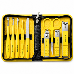 Kit de Manucure et Pédicure en Acier Inoxydable Vert Herbe 9 Pièces – Coupe-Ongles, Couteau à Pédicure, Étui de Rangement – Forme Biseautée pour Doigts - Product Image 2