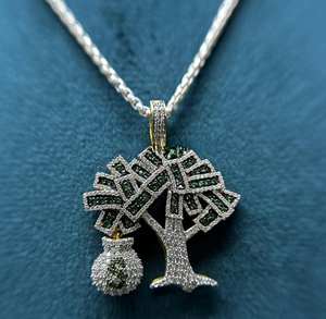 Colgante de Moissanita Personalizado con Letra, Plata de Ley 925, Certificado GRA, Corte Baguette, Engaste de Canal, Estilo Hip Hop, para Fiesta de Hombres - Product Image 5