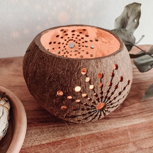 Coconut candle <b>tealight</b> <b>holders</b> crafted by hand <b>holder</b> stand for candles wedding table centerpieces - Product Image 2