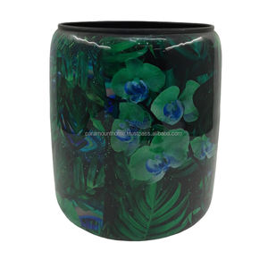 Vase à fleurs pour la décoration de la maison, en fer, métal, noir mat et vert, dernier design pour le salon et la décoration de table, fait à la main - Product Image 1