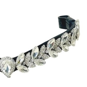 Fronture de cheval en cuir premium avec strass verts décoratifs, pour bride anglaise, FAB International, taille personnalisée, Boîte BB-03 - Product Image 4