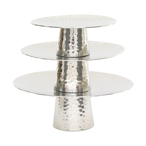 Stainless Steel 3 <b>Tier</b> Stand Adjustable To One Two Three <b>Tier</b> Modern <b>Cake</b> Stand For Birthday Party Celebration Table Decoration - Product Image 1