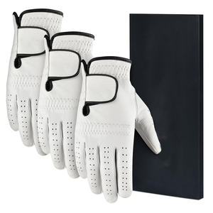 Vantrex Industries Unisex <b>White</b> Pink Golf Gloves Genuine Leather Breathable Non-Slip Magnetic Ball <b>Marker</b> Pull-On Closure - Product Image 1