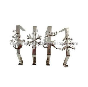 4 pièces Crochets porte-bas de Noël Clips pour décorations de fête de Noël Cintres de cheminée Bas de Noël en métal - Product Image 1