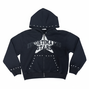 Sudadera con capucha y cremallera de alta resistencia para hombre, con apliques personalizados y logo impreso, estilo streetwear, cómoda. - Product Image 4