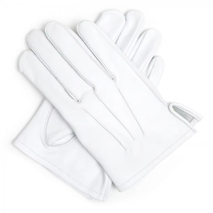 Gants maçonniques blancs 100 % coton pour l'hiver avec fermeture élastique au poignet et logo personnalisé - Régalia de qualité pour les loges maçonniques - Product Image 3