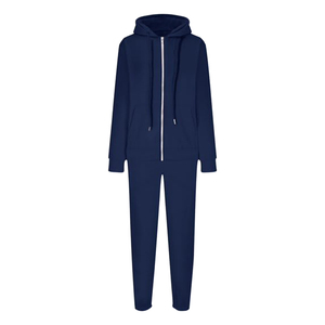 Casual Solid Color Hooded Two Piece Women Tracksuit Cropped Top Gym Sets Women's Workout Fitness Clothing Casual wear tracksuit - Product Image 1