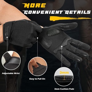 Gants de sport pour hommes, à doigts entiers, respirants, extensibles, avec paume rembourrée et grip en silicone pour la musculation, les tractions et l'entraînement. - Product Image 3