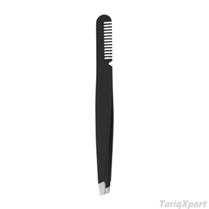 Pince à épiler professionnelle de qualité salon, de luxe, faite à la main, à pointe fine, pour sourcils et cils, en acier inoxydable, avec manche confortable - Product Image 2
