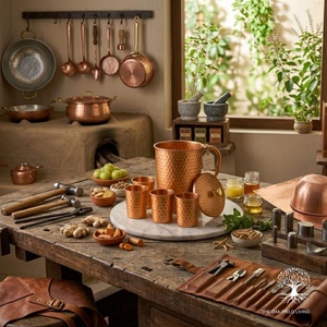 hammered copper decorative metalware hammered copper handcrafted utility hammered copper artisan utility hammered copper serving - Product Image 5