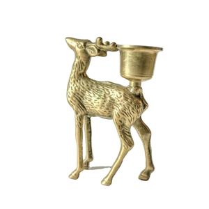 เชิงเทียนรูปปั้นกวางน่ารักทำด้วยมือปรับแต่งได้สไตล์รูปปั้นสัตว์เนื้อแข็งเทียนอะลูมิเนียมหล่อทอง - Product Image 1