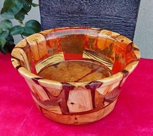 Bol en résine époxy artisanal avec base en bois massif, sans BPA, écologique, décoration d'intérieur, provenant de fournisseurs mondiaux - Product Image 4