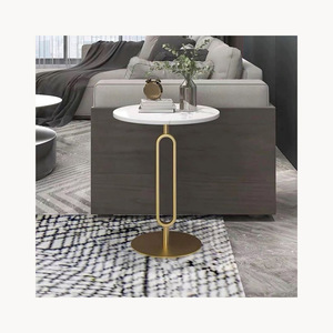Modern Round Coffee <b>Table</b> With Marble Top And Metal Frame Set Of Two <b>Side</b> <b>Table</b> Set For Living Room Decorative - Product Image 4