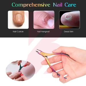 ที่ตัดหนังกำพร้าเคลือบสีรุ้งไทเทเนียม ใบมีดคม ตัดหนังกำพร้าได้อย่างมืออาชีพ อุปกรณ์ดูแลเล็บมือสำหรับร้านทำเล็บ - Product Image 6