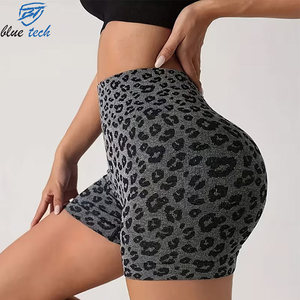 Women Leopard Print Yoga Shorts High Waist Seamless Gym Workout Fitness Running Biker Shorts Stretch Activewear Custom Design - Product Image 6