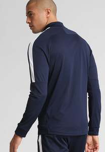 Men's Navy Blue Tracksuit Full <b>Zip</b> Long Sleeve Stand Collar Solid Color Breathable Polyester Casual <b>Joggers</b> <b>With</b> Side <b>Pockets</b> - Product Image 3