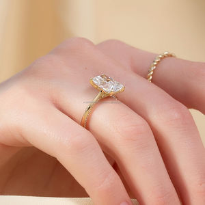 Igi/gia แล็บตัดเพชรวินเทจ14K สีเหลืองแหวนแต่งงาน/งานหมั้นใส่ได้ทั้งชายและหญิงสีขาวทองคุณภาพดีสำหรับงานปาร์ตี้ครบรอบ-คุ้มค่า - Product Image 3