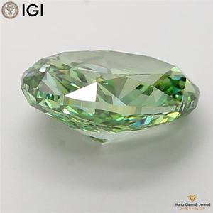 Diamant de laboratoire CVD avec certificat IGI, forme ovale, 5,01 carats, pour pièce de fiançailles personnalisée, couleur vert vif fantaisie, clarté VS1 - Product Image 4