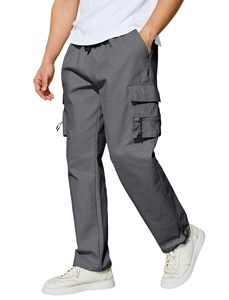 Pantalon cargo homme personnalisé respirant taille mi-haute, multi-poches, style streetwear, jogger, pour l'extérieur - Product Image 3