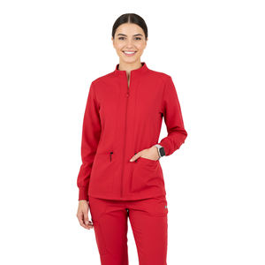 Chaqueta de Enfermera de Tela Elástica Cómoda al por Mayor para Mujer, con Cremallera Frontal, Abrigo Térmico Médico, Uniformes de Hospital, Chaquetas Quirúrgicas - Product Image 1