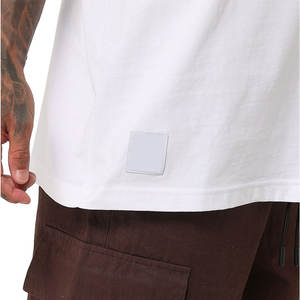 T-shirt décontracté blanc personnalisé en jersey de coton et bambou, à manches courtes, séchage rapide, respirant, pour transfert thermique, coupe oversize, pour homme - Product Image 4