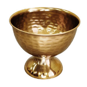 Bol décoratif en métal martelé doré moderne, bassin à fruits en acier inoxydable plaqué or de qualité supérieure pour la maison et l'hôtel - Product Image 3