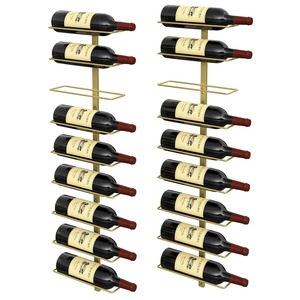 Porte-vin à roulettes en fer galvanisé de style rustique industriel, 4 bouteilles, compartiments carrés, style moderne, écologique, résistant à la rouille - Product Image 5