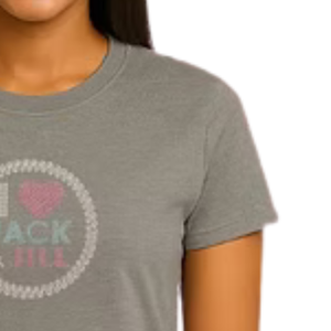 Camiseta Gris con Gráfico de Corazón Brillante para Mujer, Ropa Casual para el Día a Día, Estilo Urbano, Cómoda, a la Moda - Product Image 3