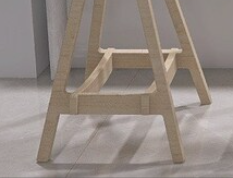Tabouret de bar en bois à lattes, ergonomique, avec assise courbée, style moderne, chaise haute en bois en forme de A, pour cuisine, vente directe usine - Product Image 3