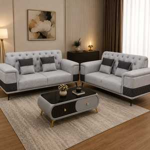 Juego de Sofás Modernos de Tela, 3 y 2 Plazas, Muebles para Sala de Estar, Juego de Sofás Tapizados Premium con Cojines, Económico - Product Image 1