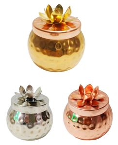 Recipiente Multiusos de Metal Martillado Estilo Vintage para Frutos Secos, Té y Especias, Decoración Redonda para Mesa, Adorno Duradero para Cocina - Product Image 5